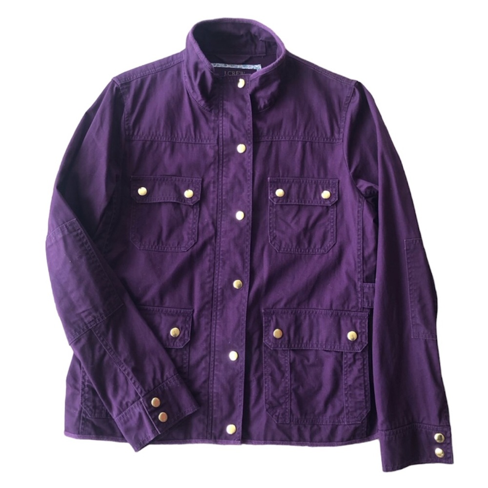 J. Crew | 100% Cotton Downtown Field Jacket Purple Boxy Fit Military Utility